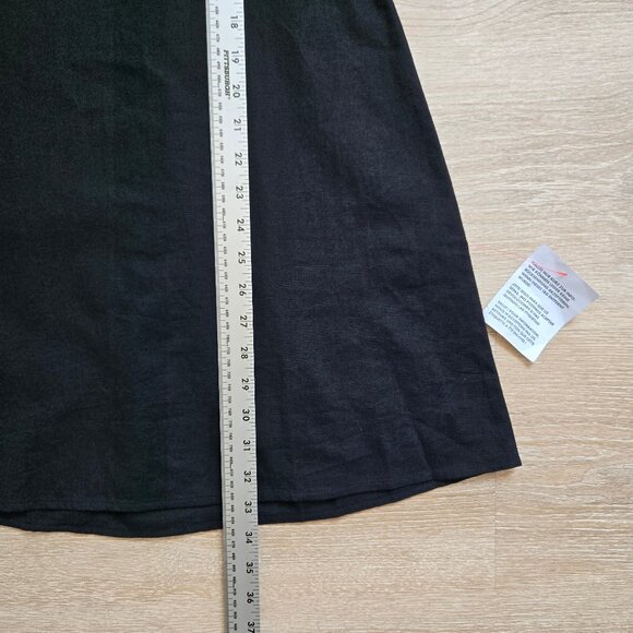 ASOS DESIGN Cotton Linen Mix Ruffle Trim Mini Sundress Black Size 2 New With Tag - Picture 6 of 17